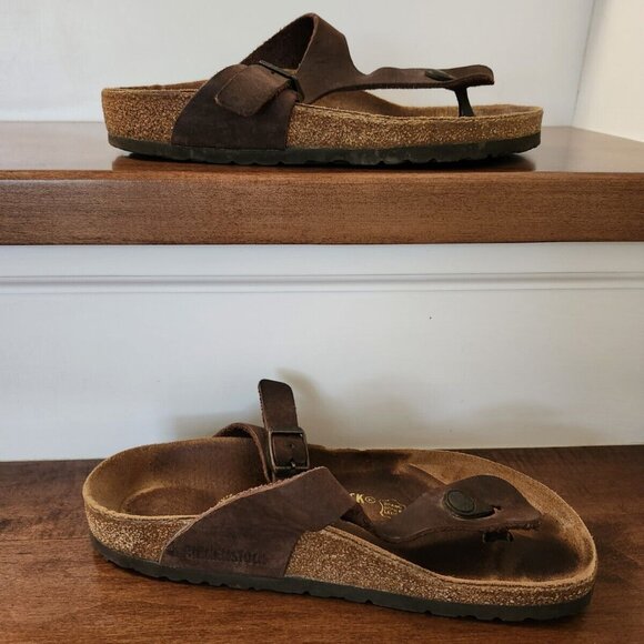 Birkenstock women's brown gizeh sandals in size 38 - Picture 2 of 10